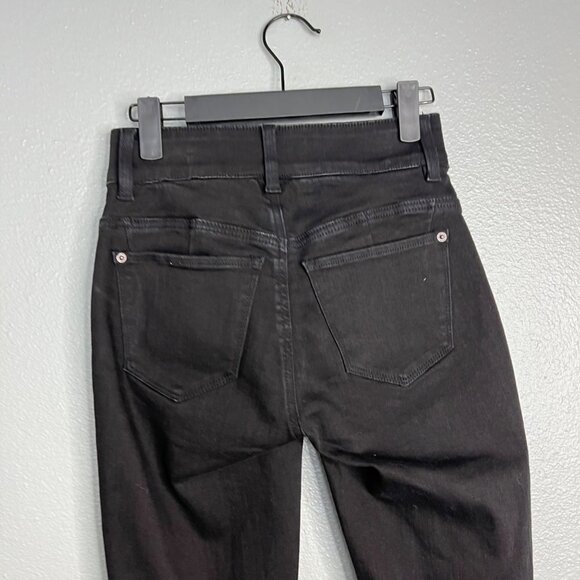 NWT New York & Co Curvy‎ Sculpting Stretch Skinny Jeans Black Distressed Size 0 - Picture 7 of 10